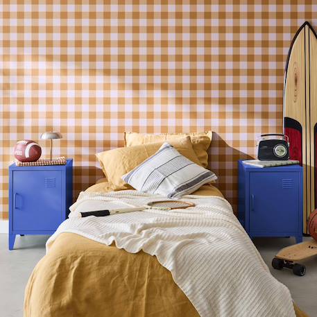 Lot de 2 tables de chevet industrielle métal, 1 porte Bleu+Bleu gris+Kaki+Noir+Rose+Terracotta+Vert clair 4 - vertbaudet enfant 