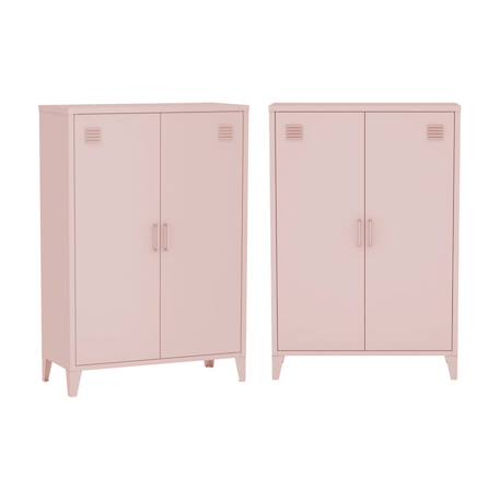 Lot de 2 commodes/armoires métal 2 portes soho l 75 x p 33 x h 110 cm Beige+Bleu gris+Kaki+Noir+Rose+Terracotta+Vert clair 26 - vertbaudet enfant 