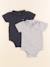 Lot de 2 bodies en coton - 3 mois Bleu, gris 1 - vertbaudet enfant 