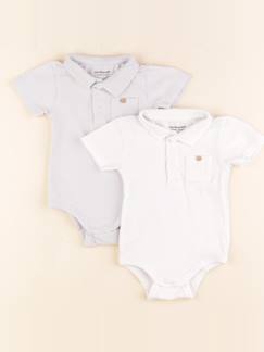 Lot de 2 bodies en coton - 3 mois  - vertbaudet enfant