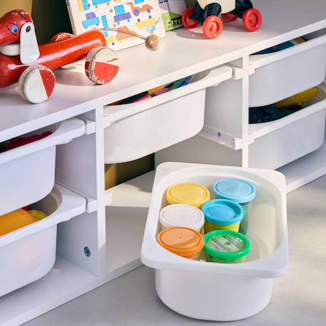 Meuble de rangement pour enfant, 6 bacs en plastique Blanc+Naturel 4 - vertbaudet enfant 