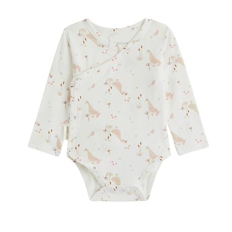 Lot de 3 bodies bébé manches longues ouverture croisée margot Ecru 4 - vertbaudet enfant 