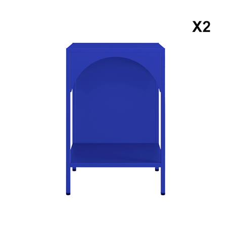 Table de chevet, table d'appoint industrielle métal (lot de 2) soho Beige+Bleu+Bleu gris+Kaki+Noir+Rose+Terracotta+Vert clair 12 - vertbaudet enfant 