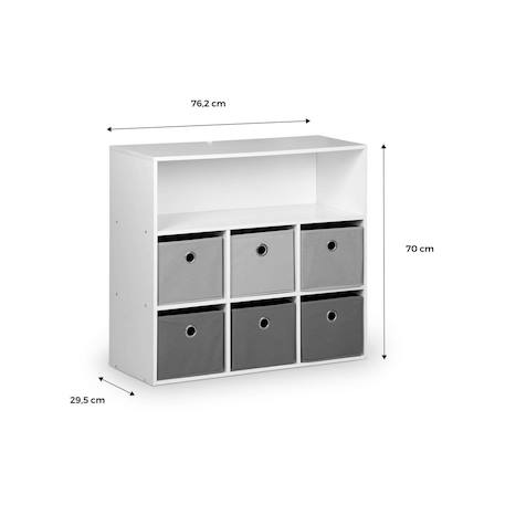 Meuble de rangement pour enfant, blanc - camille - avec 7 compartiments et 6 paniers Rose 5 - vertbaudet enfant 