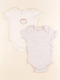Lot de 2 bodies en coton - 12 mois  - vertbaudet enfant