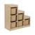 Meuble de rangement enfant escalier 6 bacs de rangement décor bois naturel - sora Beige+Moutarde+Pêche 2 - vertbaudet enfant 