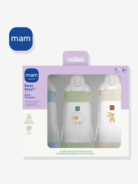 Lot de 3 biberons 260 ml Easy Start anti-colique Nature Guardian 2 lilas + 1 sable+2 océan + 1 sable 4 - vertbaudet enfant 