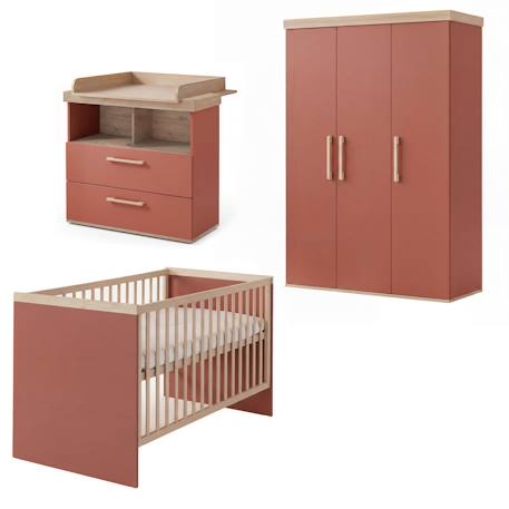 Ensemble chambre bébé 'jimmy' – chambre complète 3 pièces Blanc+Mauve+Sauge 8 - vertbaudet enfant 