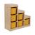 Meuble de rangement enfant escalier 6 bacs de rangement décor bois naturel - sora Beige+Moutarde+Pêche 8 - vertbaudet enfant 