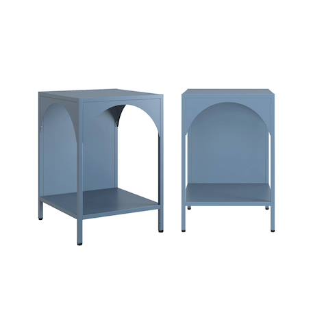 Table de chevet, table d'appoint industrielle métal (lot de 2) soho Beige+Bleu+Bleu gris+Kaki+Noir+Rose+Terracotta+Vert clair 14 - vertbaudet enfant 