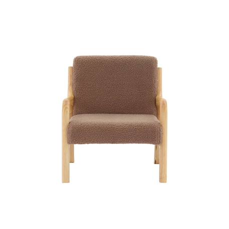 Fauteuil scandinave enfant bois d'hévéa et bouclette Lorens kids. Beige+Gris souris+Marron 16 - vertbaudet enfant 