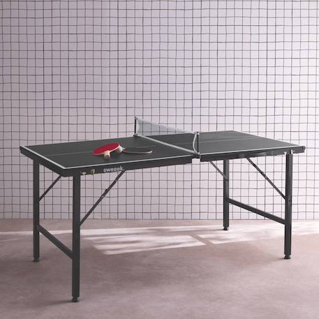 Mini table de ping pong pliable 150x75cm indoor, avec 4 raquettes et 6 balles, pour utilisation intérieure Bleu+Noir 7 - vertbaudet enfant 