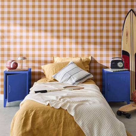 Lot de 2 tables de chevet industrielle métal, 1 porte Bleu+Bleu gris+Kaki+Noir+Rose+Terracotta+Vert clair 3 - vertbaudet enfant 