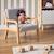 Fauteuil scandinave enfant bois d'hévéa et bouclette Lorens kids. Beige+Gris souris+Marron 10 - vertbaudet enfant 