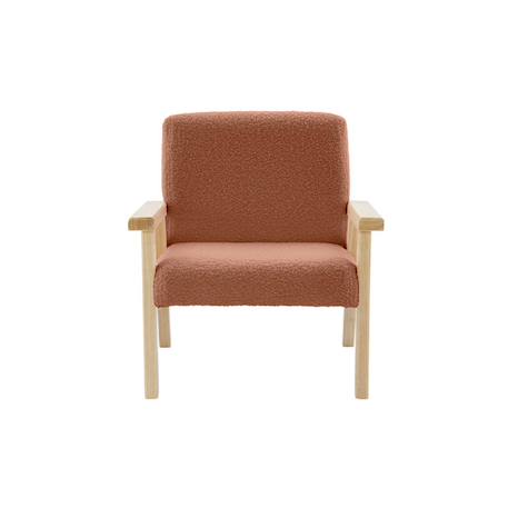 Fauteuil scandinave en bouclette et bois enfant isak l 47 x p 43,5 x h 50cm Blanc+Moutarde+Taupe+Terracotta 24 - vertbaudet enfant 
