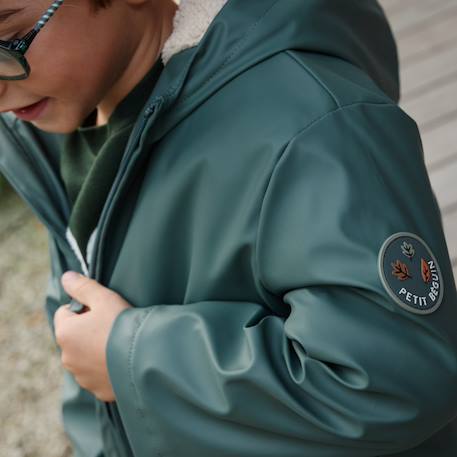 Manteau enfant imperméable doublé sherpa avec capuche malo Vert 6 - vertbaudet enfant 