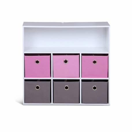 Meuble de rangement pour enfant, blanc - camille - avec 7 compartiments et 6 paniers Rose 6 - vertbaudet enfant 