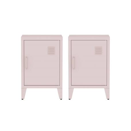 Lot de 2 tables de chevet industrielle métal, 1 porte Bleu+Bleu gris+Kaki+Noir+Rose+Terracotta+Vert clair 30 - vertbaudet enfant 