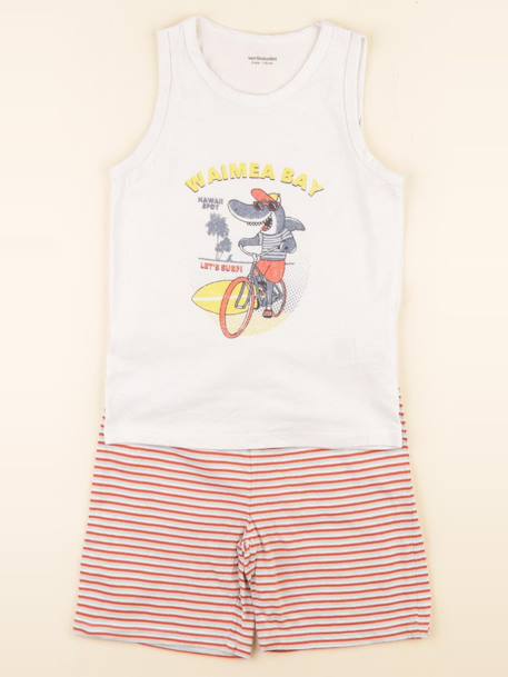 Pyjama coton - 6 ans Blanc, rouge 1 - vertbaudet enfant 