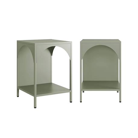 Table de chevet, table d'appoint industrielle métal (lot de 2) soho Beige+Bleu+Bleu gris+Kaki+Noir+Rose+Terracotta+Vert clair 44 - vertbaudet enfant 