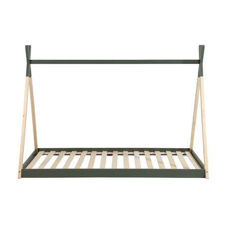 Lit tipi enfant  bois de pin sommier à lattes inclus tobias Blanc+Vert 10 - vertbaudet enfant 