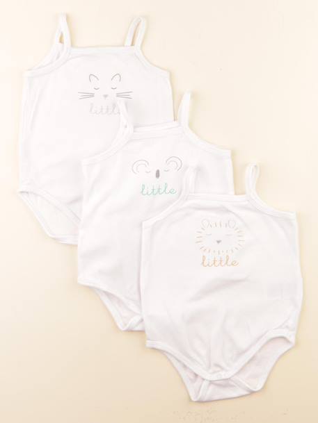 Lot de 3 bodies en coton - 24 mois Blanc 1 - vertbaudet enfant 