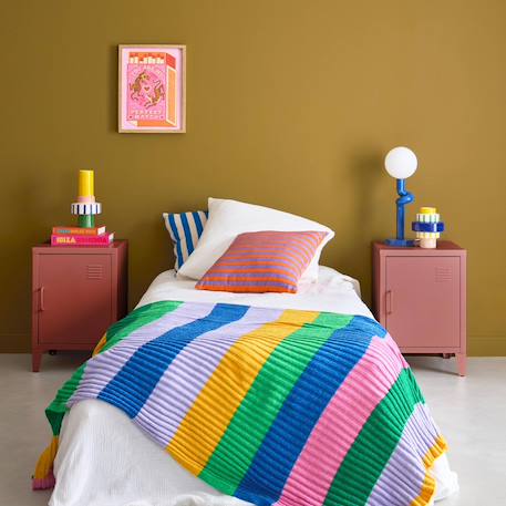 Lot de 2 tables de chevet industrielle métal, 1 porte Bleu+Bleu gris+Kaki+Noir+Rose+Terracotta+Vert clair 31 - vertbaudet enfant 