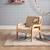 Fauteuil scandinave enfant bois d'hévéa et bouclette Lorens kids. Beige+Gris souris+Marron 4 - vertbaudet enfant 