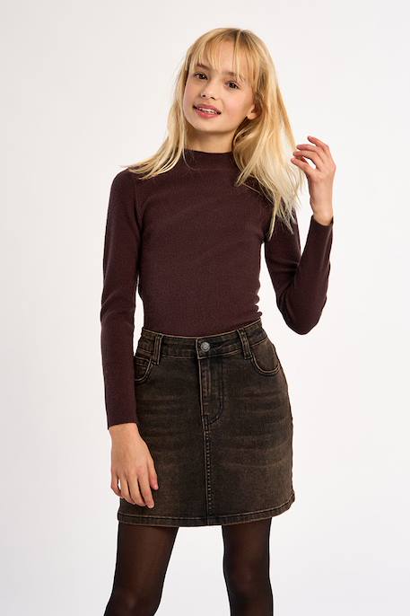 Pull en maille, col rond Chocolate+Noir 4 - vertbaudet enfant 