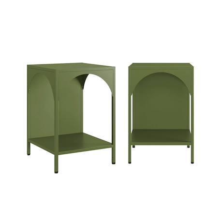 Table de chevet, table d'appoint industrielle métal (lot de 2) soho Beige+Bleu+Bleu gris+Kaki+Noir+Rose+Terracotta+Vert clair 20 - vertbaudet enfant 