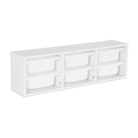 Meuble de rangement pour enfant, 6 bacs en plastique Blanc+Naturel 2 - vertbaudet enfant 