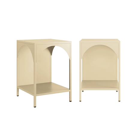 Table de chevet, table d'appoint industrielle métal (lot de 2) soho Beige+Bleu+Bleu gris+Kaki+Noir+Rose+Terracotta+Vert clair 2 - vertbaudet enfant 