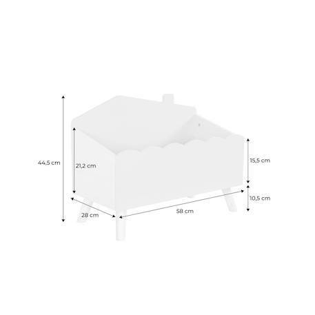 Coffre à jouets enfant effet bois, l 58 x p 28 x h 44,5 cm Blanc 5 - vertbaudet enfant 