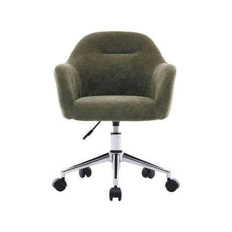Chaise de bureau enfant à roulettes ajustable tissu chenille - stan kid Kaki 3 - vertbaudet enfant 