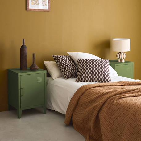 Lot de 2 tables de chevet industrielle métal, 1 porte Bleu+Bleu gris+Kaki+Noir+Rose+Terracotta+Vert clair 16 - vertbaudet enfant 