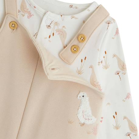 Ensemble salopette bébé en molleton et t-shirt margot Rose 4 - vertbaudet enfant 