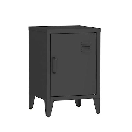 Lot de 2 tables de chevet industrielle métal, 1 porte Bleu+Bleu gris+Kaki+Noir+Rose+Terracotta+Vert clair 22 - vertbaudet enfant 