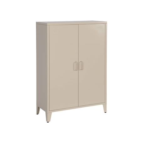 Lot de 2 commodes/armoires métal 2 portes soho l 75 x p 33 x h 110 cm Beige+Bleu gris+Kaki+Noir+Rose+Terracotta+Vert clair 3 - vertbaudet enfant 