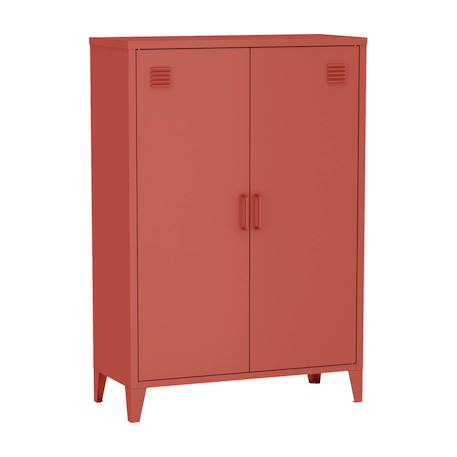 Lot de 2 commodes/armoires métal 2 portes soho l 75 x p 33 x h 110 cm Beige+Bleu gris+Kaki+Noir+Rose+Terracotta+Vert clair 33 - vertbaudet enfant 