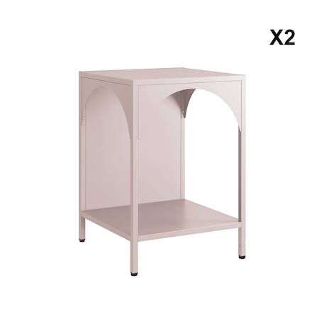 Table de chevet, table d'appoint industrielle métal (lot de 2) soho Beige+Bleu+Bleu gris+Kaki+Noir+Rose+Terracotta+Vert clair 36 - vertbaudet enfant 