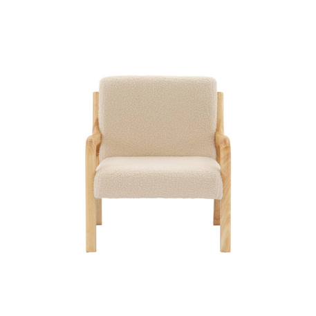 Fauteuil scandinave enfant bois d'hévéa et bouclette Lorens kids. Beige+Gris souris+Marron 5 - vertbaudet enfant 