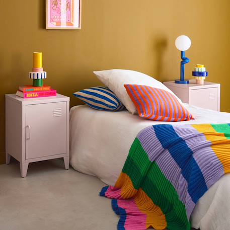 Lot de 2 tables de chevet industrielle métal, 1 porte Bleu+Bleu gris+Kaki+Noir+Rose+Terracotta+Vert clair 29 - vertbaudet enfant 