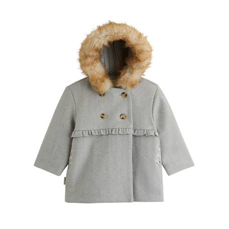 Manteau enfant avec capuche jeanne Gris 2 - vertbaudet enfant 