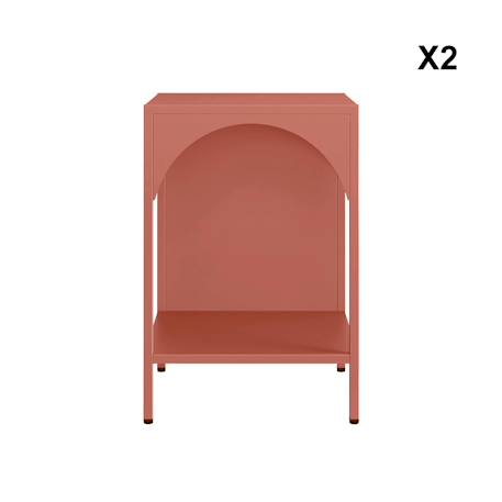 Table de chevet, table d'appoint industrielle métal (lot de 2) soho Beige+Bleu+Bleu gris+Kaki+Noir+Rose+Terracotta+Vert clair 42 - vertbaudet enfant 