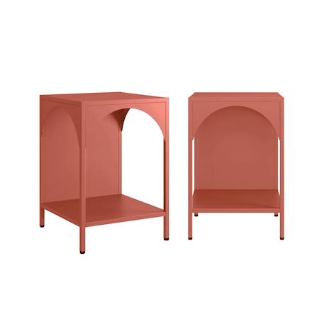 Table de chevet, table d'appoint industrielle métal (lot de 2) soho Beige+Bleu+Bleu gris+Kaki+Noir+Rose+Terracotta+Vert clair 38 - vertbaudet enfant 