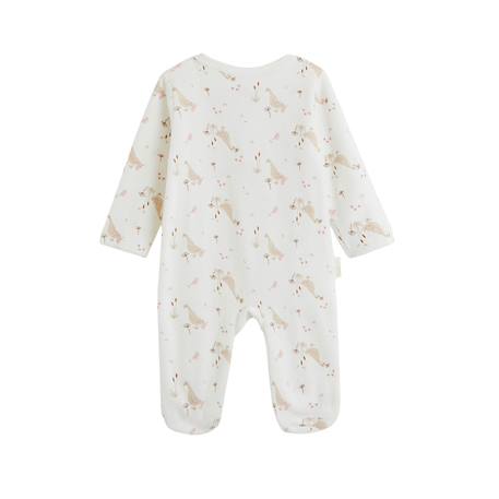 Pyjama bébé en velours ouverture pont margot Ecru 3 - vertbaudet enfant 