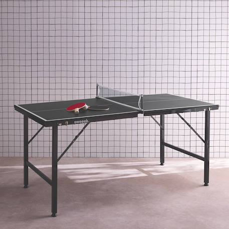 Mini table de ping pong pliable 150x75cm indoor, avec 4 raquettes et 6 balles, pour utilisation intérieure Bleu+Noir 9 - vertbaudet enfant 