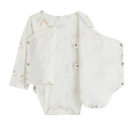Lot de 3 bodies bébé manches longues ouverture croisée margot Ecru 3 - vertbaudet enfant 