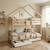 Lit enfant superposé cabane 90 x 190 cm pin naturel sommier à lattes et tiroirs - roya Blanc 1 - vertbaudet enfant 