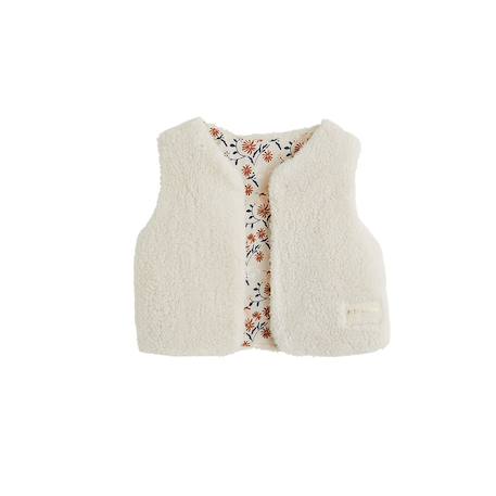 Veste sans manches bébé réversible en sherpa ollie Vanille 2 - vertbaudet enfant 